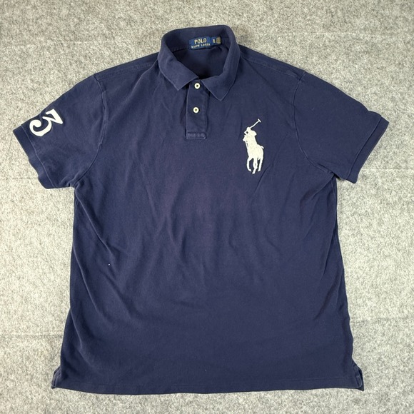 Polo Ralph Lauren Other - Polo Ralph Lauren Polo Shirt Mens XL Navy Blue Big Pony Custom Fit Short Sleeve
